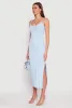 Ribbed Knit Side Slit Maxi Dress sold by Rainbow