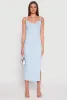 Ribbed Knit Side Slit Maxi Dress sold by Rainbow