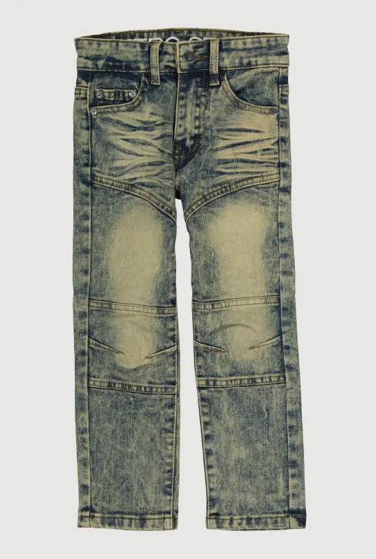 Little Boys Distressed Moto Jeans sold by Rainbow