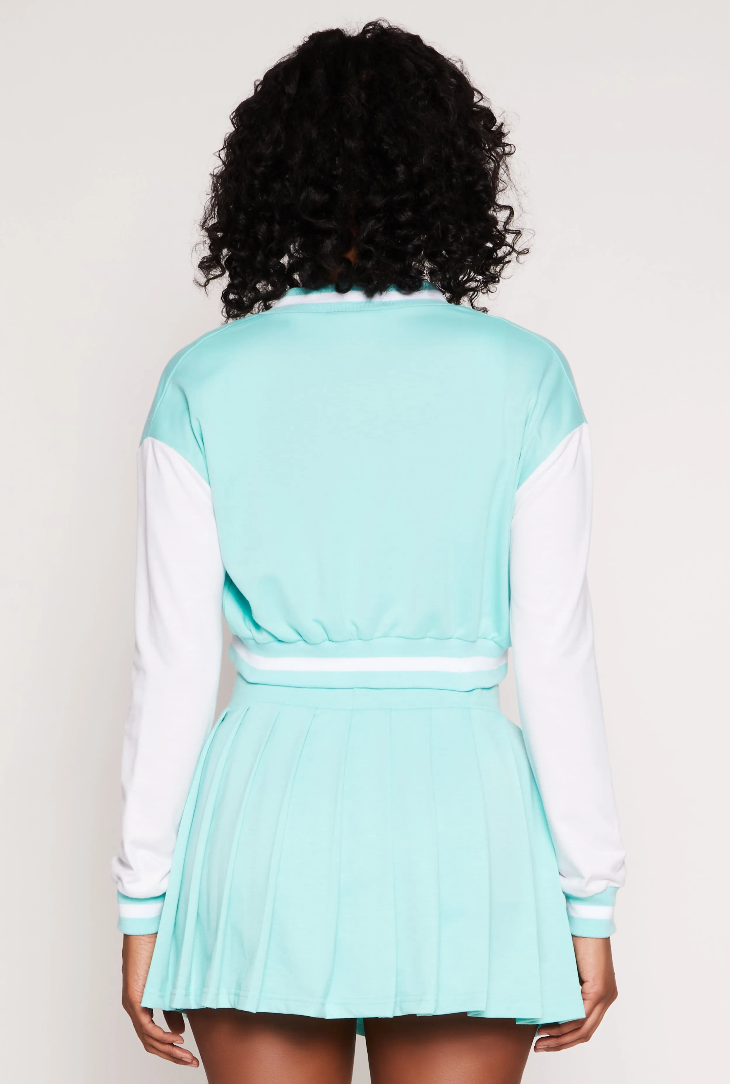 Chenille A Initial Cropped Varsity Jacket sold by Rainbow product image thumbnail 5