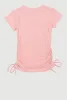 Girls Rhinestone Heart Side Ruched Tee sold by Rainbow