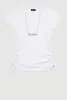 Girls Ribbed Knit Short Sleeve Top with Necklace sold by Rainbow