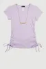 Girls Ribbed Knit Short Sleeve Top with Necklace sold by Rainbow