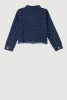 Girls Rhinestone Studded Frayed Hem Denim Jacket sold by Rainbow