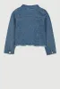 Girls Rhinestone Studded Frayed Hem Denim Jacket sold by Rainbow