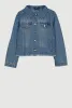 Girls Rhinestone Studded Frayed Hem Denim Jacket sold by Rainbow