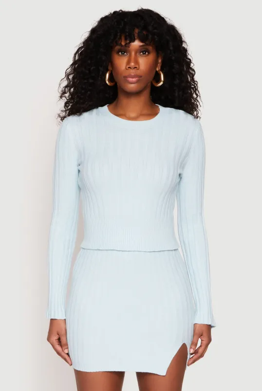 Almost Famous Ribbed Knit Long Sleeve Sweater sold by Rainbow