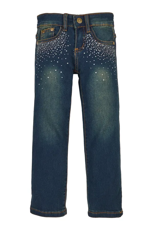 Little Girls Rhinestone Straight Leg Jeans sold by Rainbow