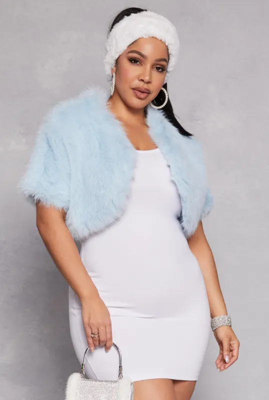 Plus Size Spoon Jeans Solid Faux Fur Bolero sold by Rainbow