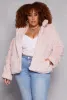 Plus Size Faux Fur Zip Front Jacket sold by Rainbow