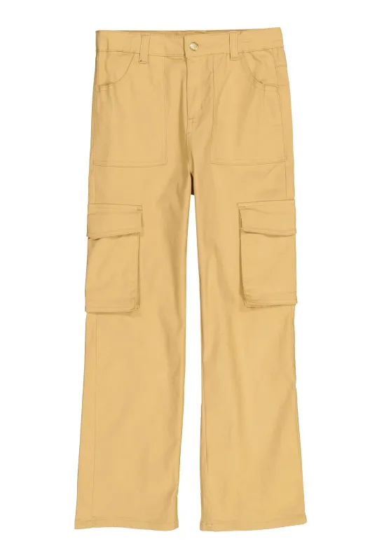 Girls Twill Straight Leg Cargo Pants sold by Rainbow