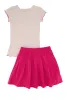 Little Girls Rhinestone Positive Vibes Tee and Pleated Skirt sold by Rainbow