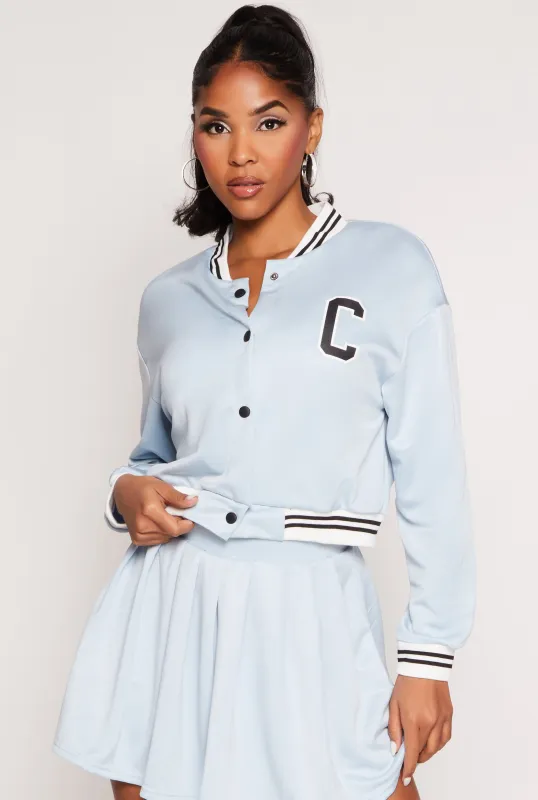 C Initial Snap Button Bomber Jacket sold by Rainbow