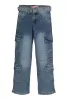 Girls Rhinestone Detail Belted Cargo Jeans sold by Rainbow