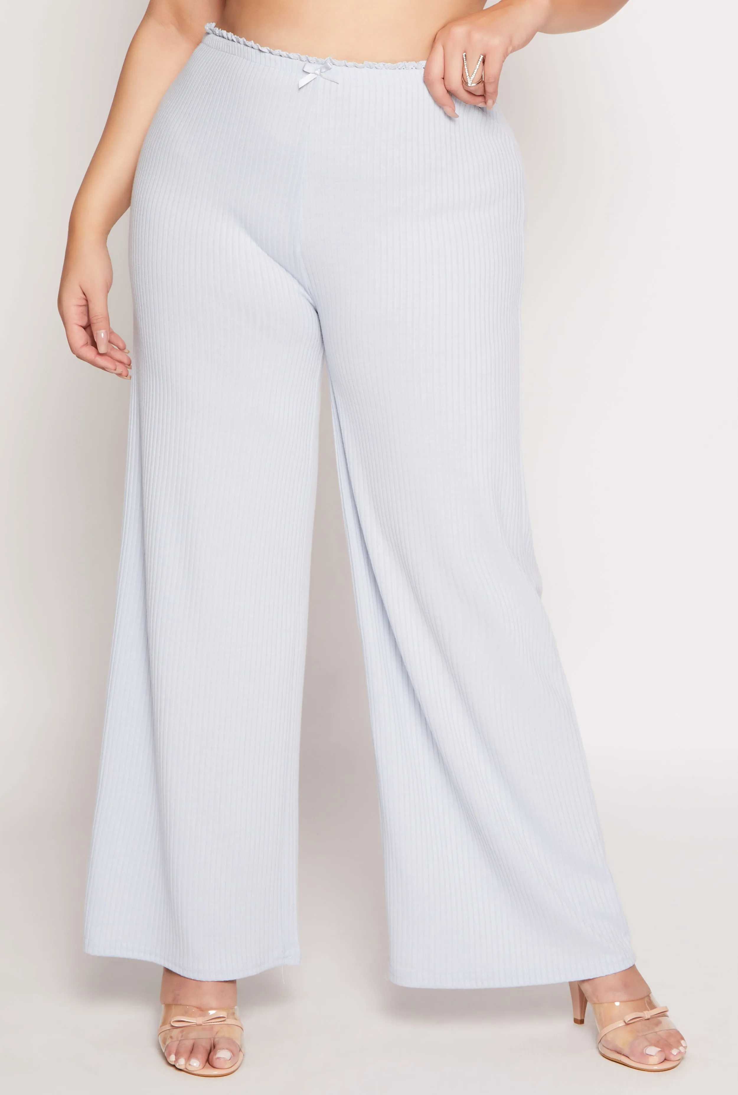 Plus Size Almost Famous Lace Trim Wide Leg Pants sold by Rainbow product image thumbnail 2