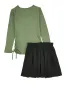 Girls Rhinestone Nope Not Today Top and Pleated Skirt sold by Rainbow