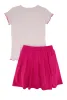 Girls Rhinestone Positive Vibes Tee and Pleated Skirt sold by Rainbow