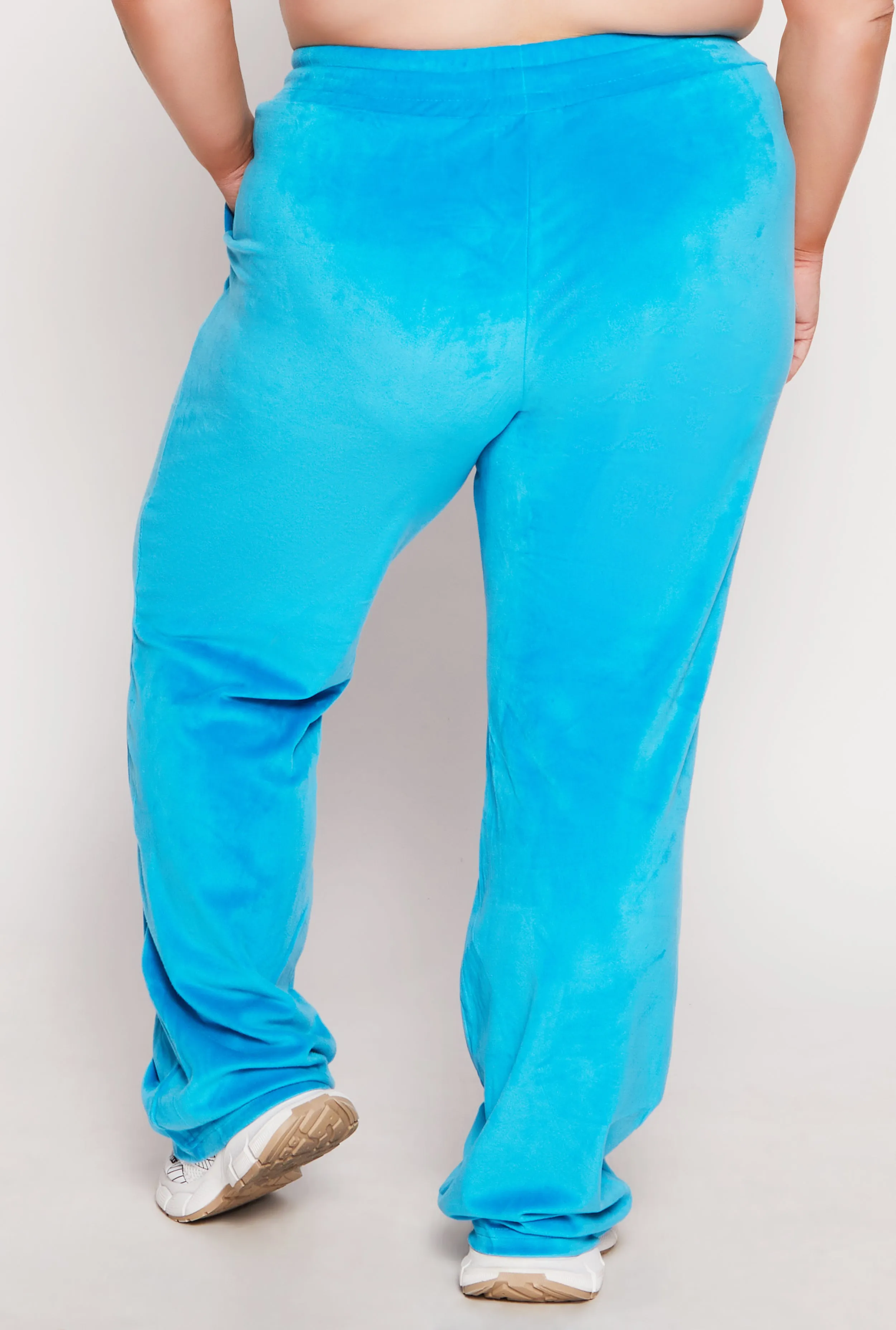 Plus Size Velour Drawstring Straight Leg Pants sold by Rainbow product image thumbnail 3