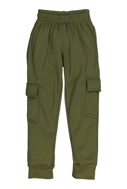 Little Boys Solid Fleece Cargo Joggers sold by Rainbow