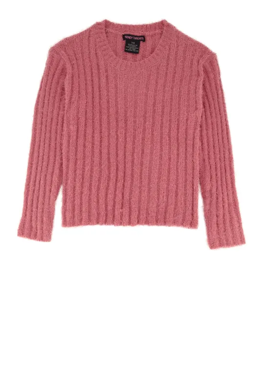 Girls Eyelash Ribbed Knit Sweater sold by Rainbow