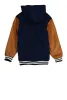 Boys B Initial Faux Leather Sleeve Hooded Jacket sold by Rainbow