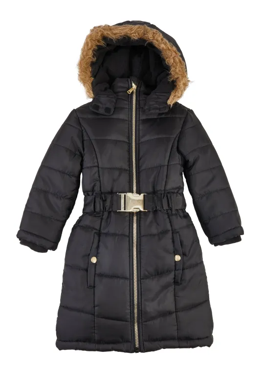 Little Girls Hooded Long Puffer Jacket sold by Rainbow
