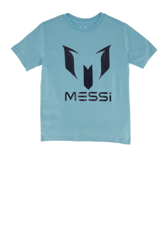 Boys Messi Logo Short Sleeve Tee sold by Rainbow