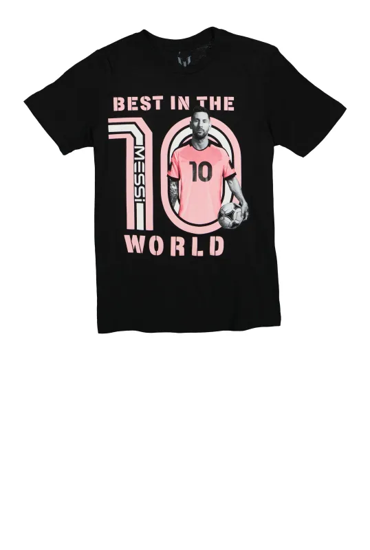 Boys 10 Messi Best In The World Tee sold by Rainbow