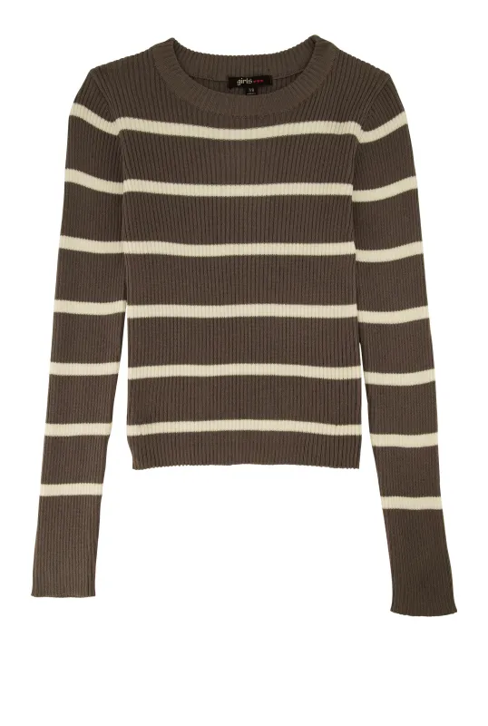 Girls Stripped Crew Neck Sweater sold by Rainbow