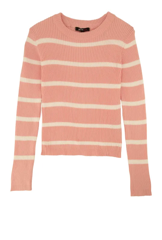 Girls Stripped Crew Neck Sweater sold by Rainbow
