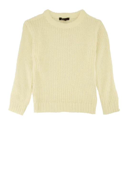 Little Girls Knit Crew Neck Pullover Sweater sold by Rainbow