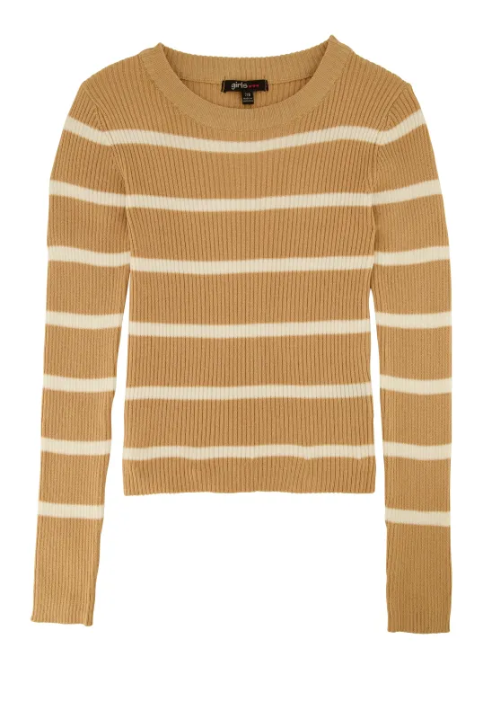 Girls Stripped Crew Neck Sweater sold by Rainbow