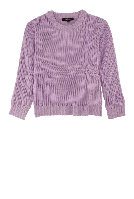 Little Girls Knit Crew Neck Pullover Sweater sold by Rainbow