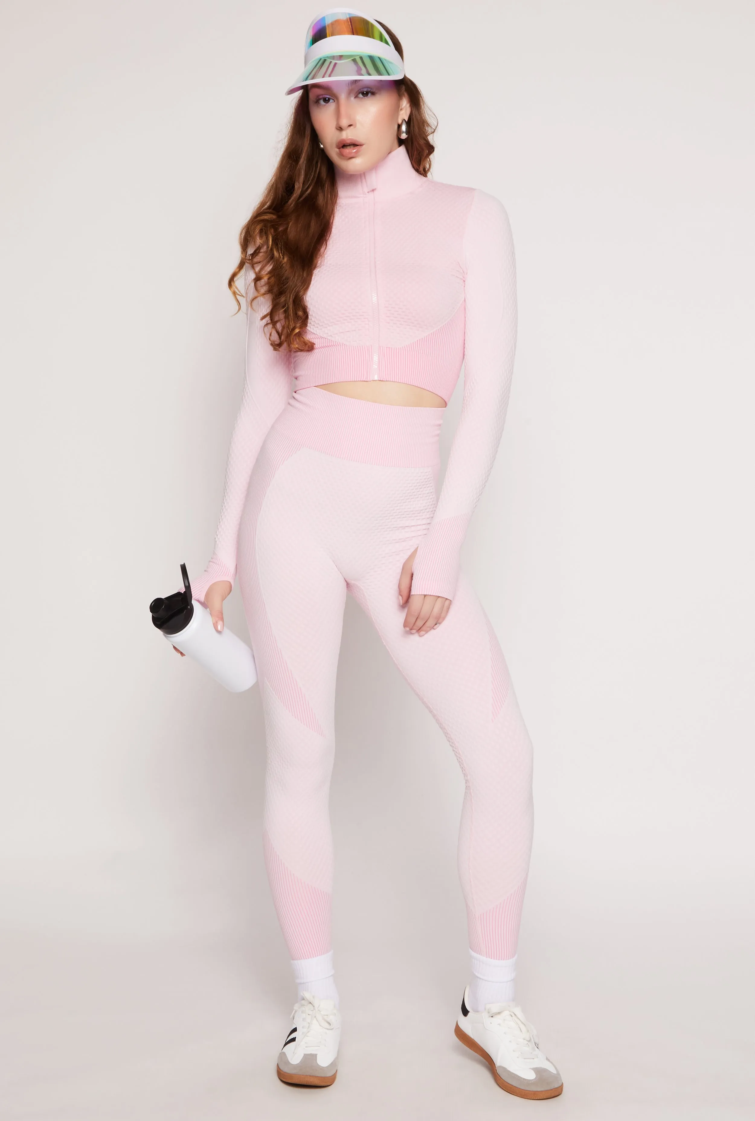 Seamless Textured Knit Zip Front Track Jacket sold by Rainbow product image thumbnail 2