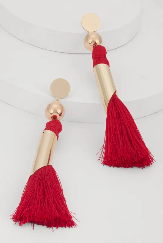 Statement Tassel Earrings sold by Rainbow