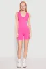 Ribbed Knit Sleeveless V Neck Romper sold by Rainbow