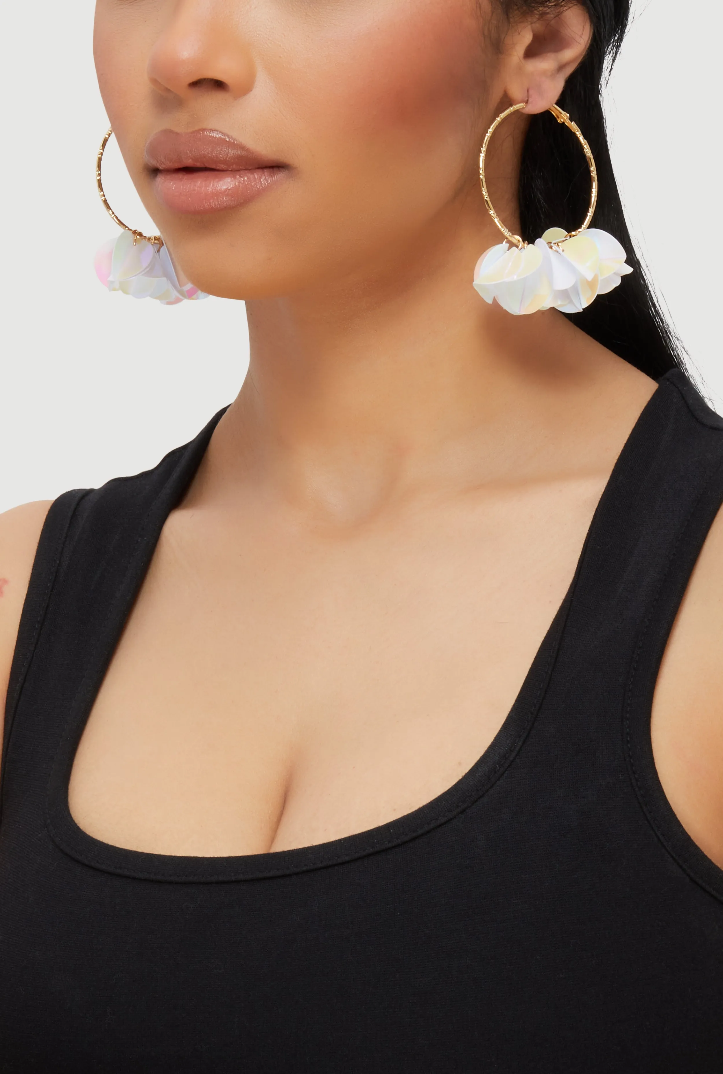 Sequin Petal Hoop Earrings sold by Rainbow product image thumbnail 2