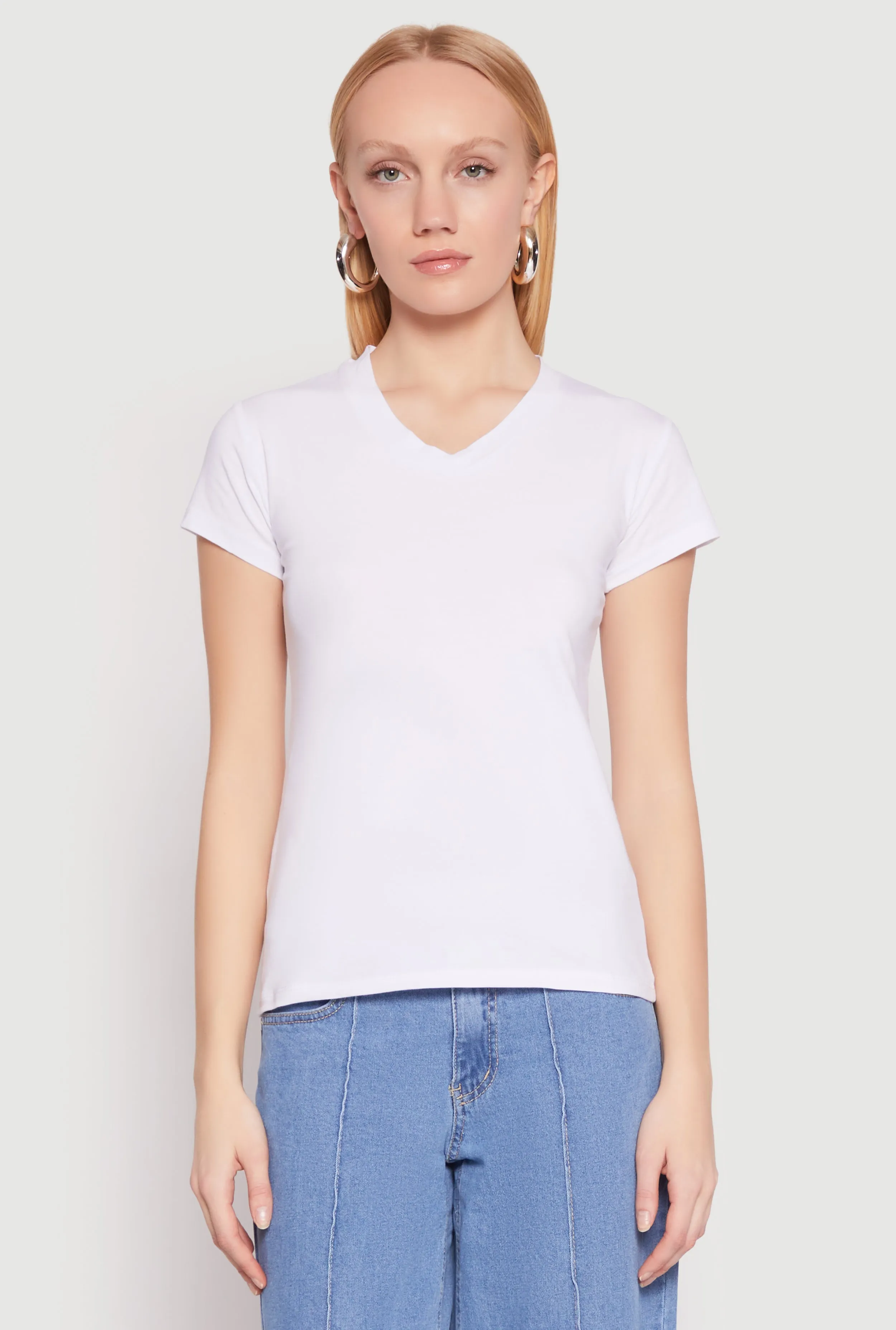 V Neck Short Sleeve Tee sold by Rainbow product image thumbnail 2
