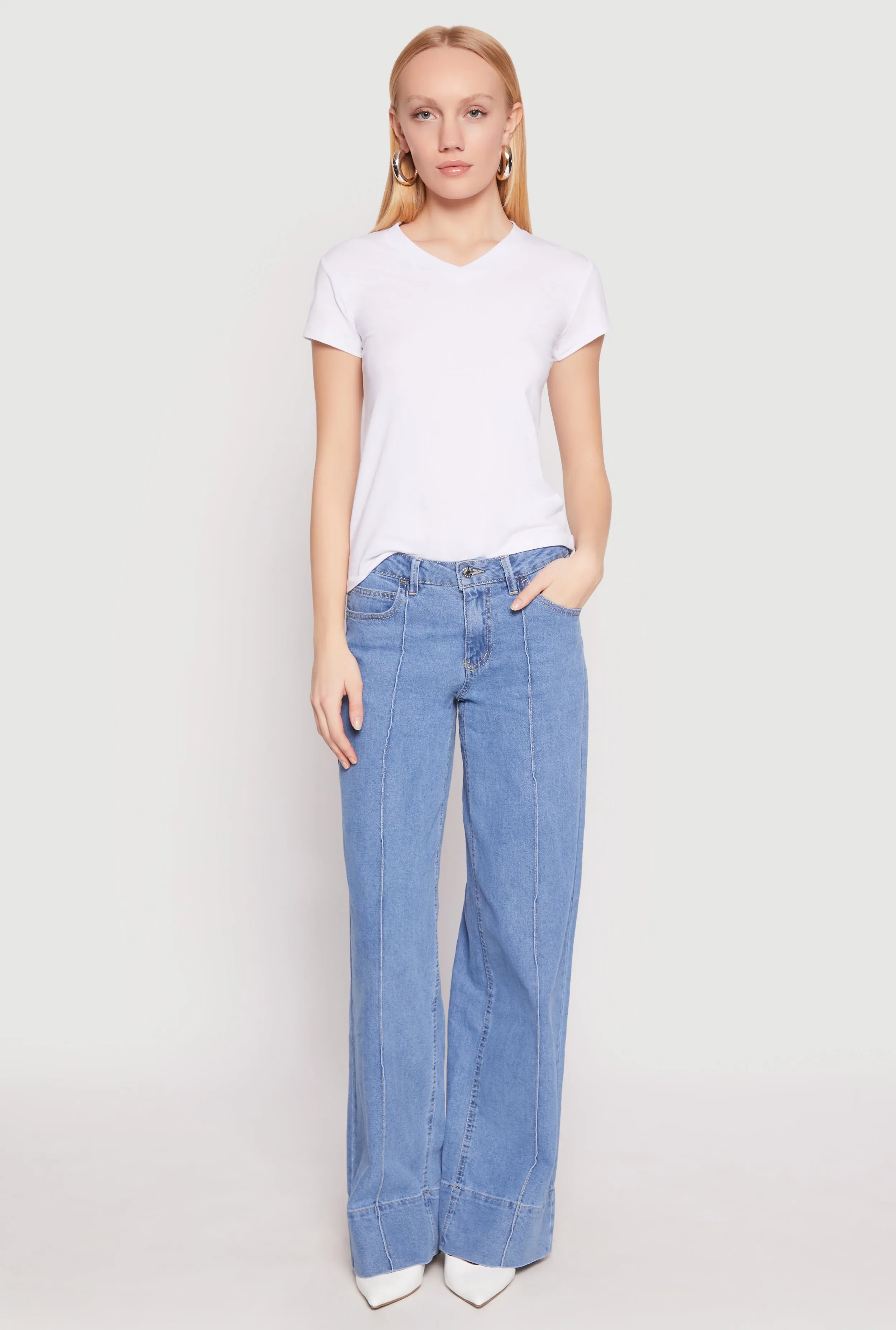 V Neck Short Sleeve Tee sold by Rainbow product image thumbnail 3