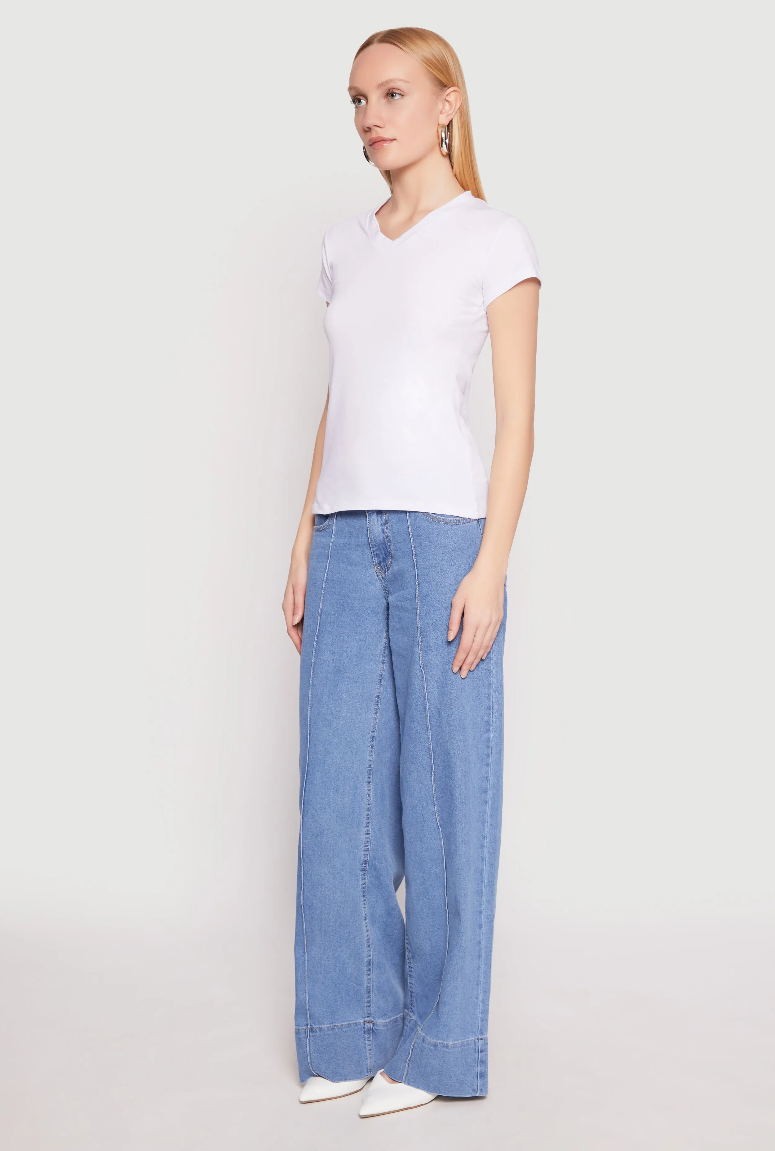 V Neck Short Sleeve Tee sold by Rainbow product image thumbnail 5