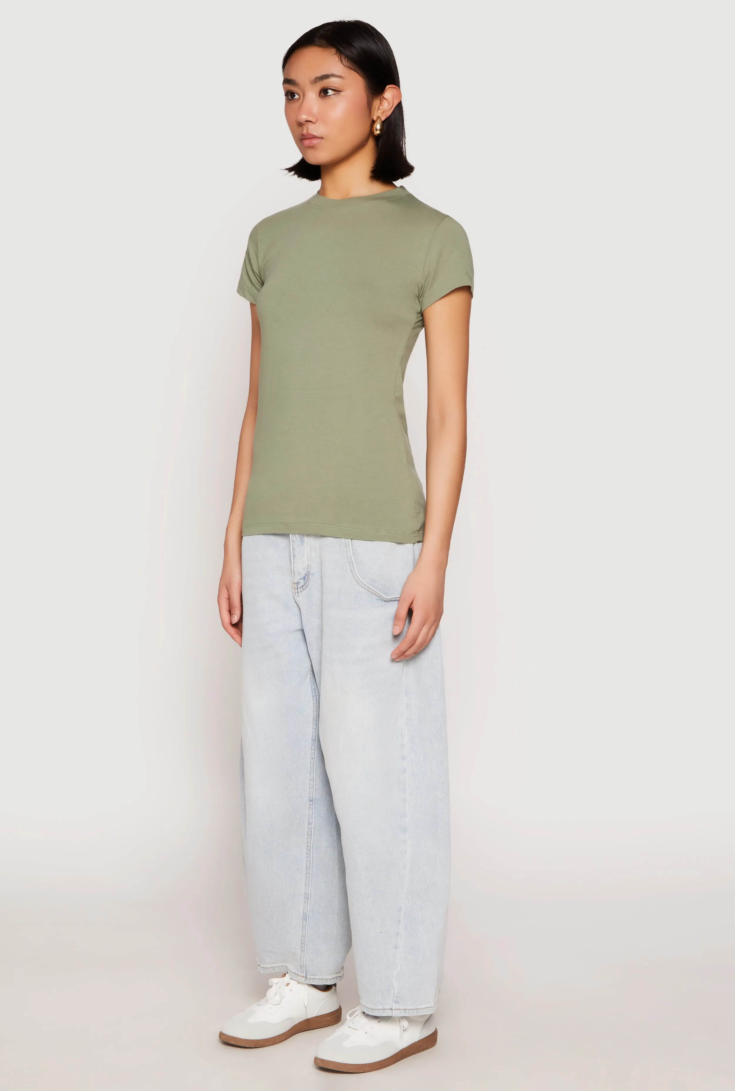 High Neck Short Sleeve Tee sold by Rainbow product image thumbnail 5