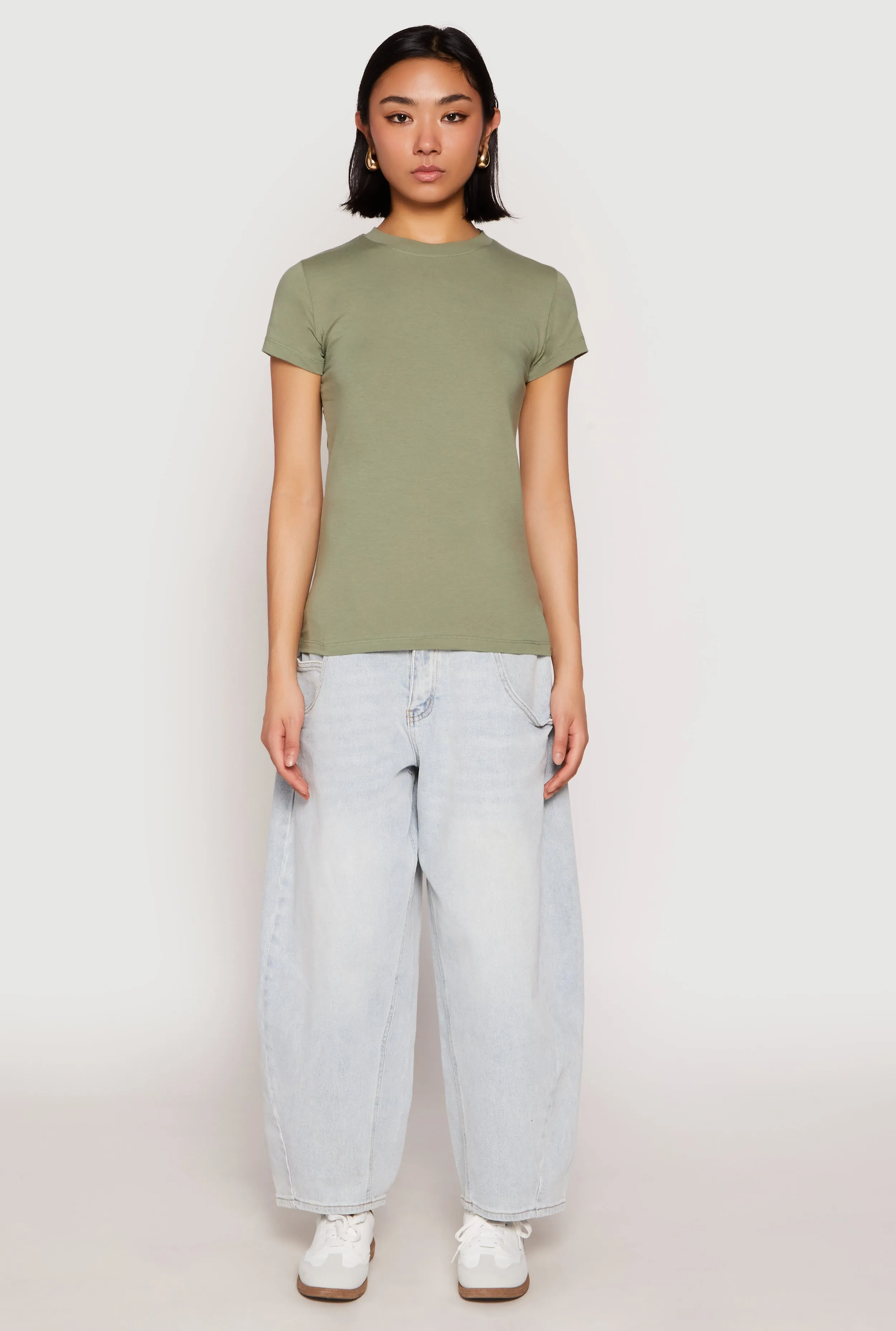 High Neck Short Sleeve Tee sold by Rainbow