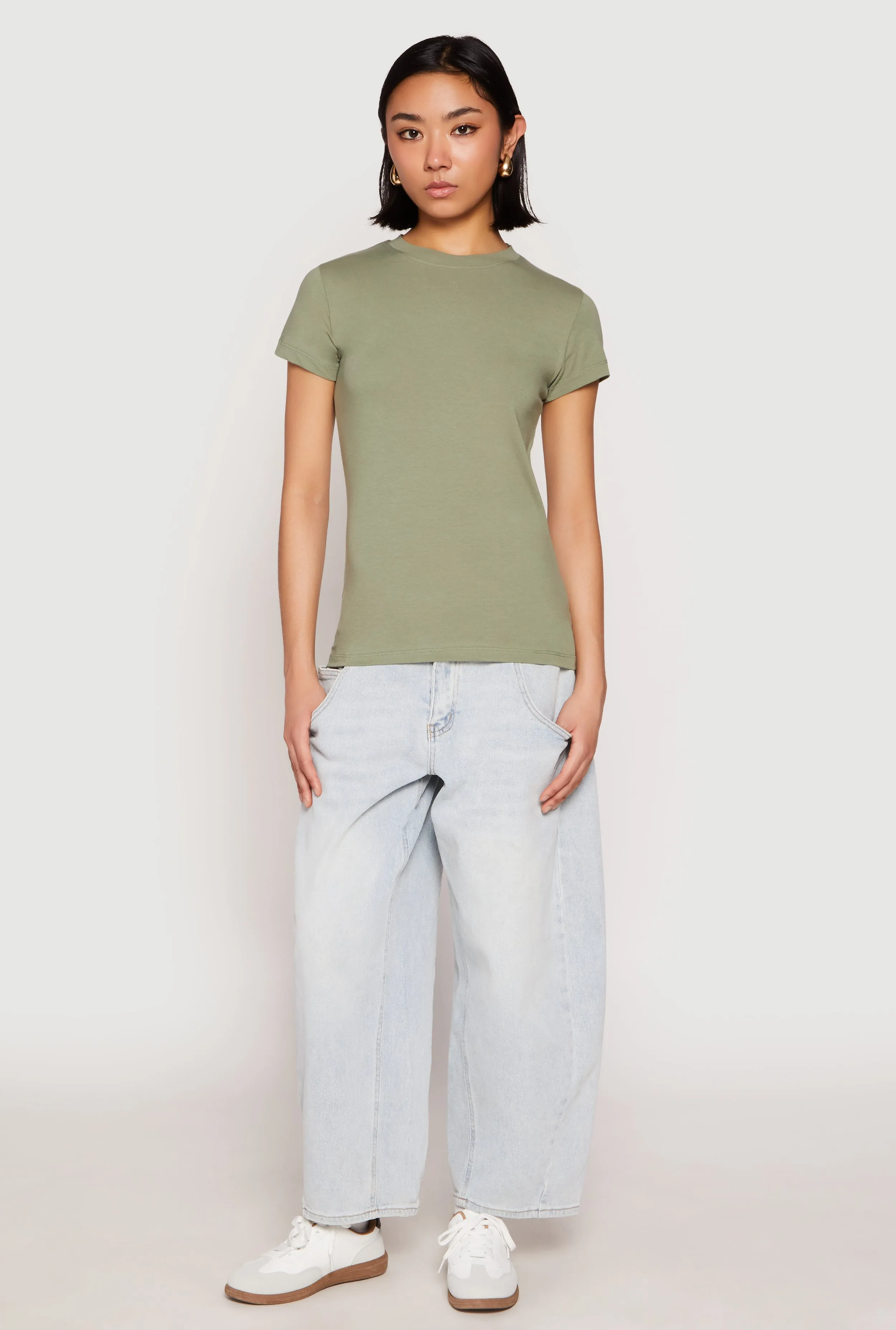 High Neck Short Sleeve Tee sold by Rainbow product image thumbnail 3