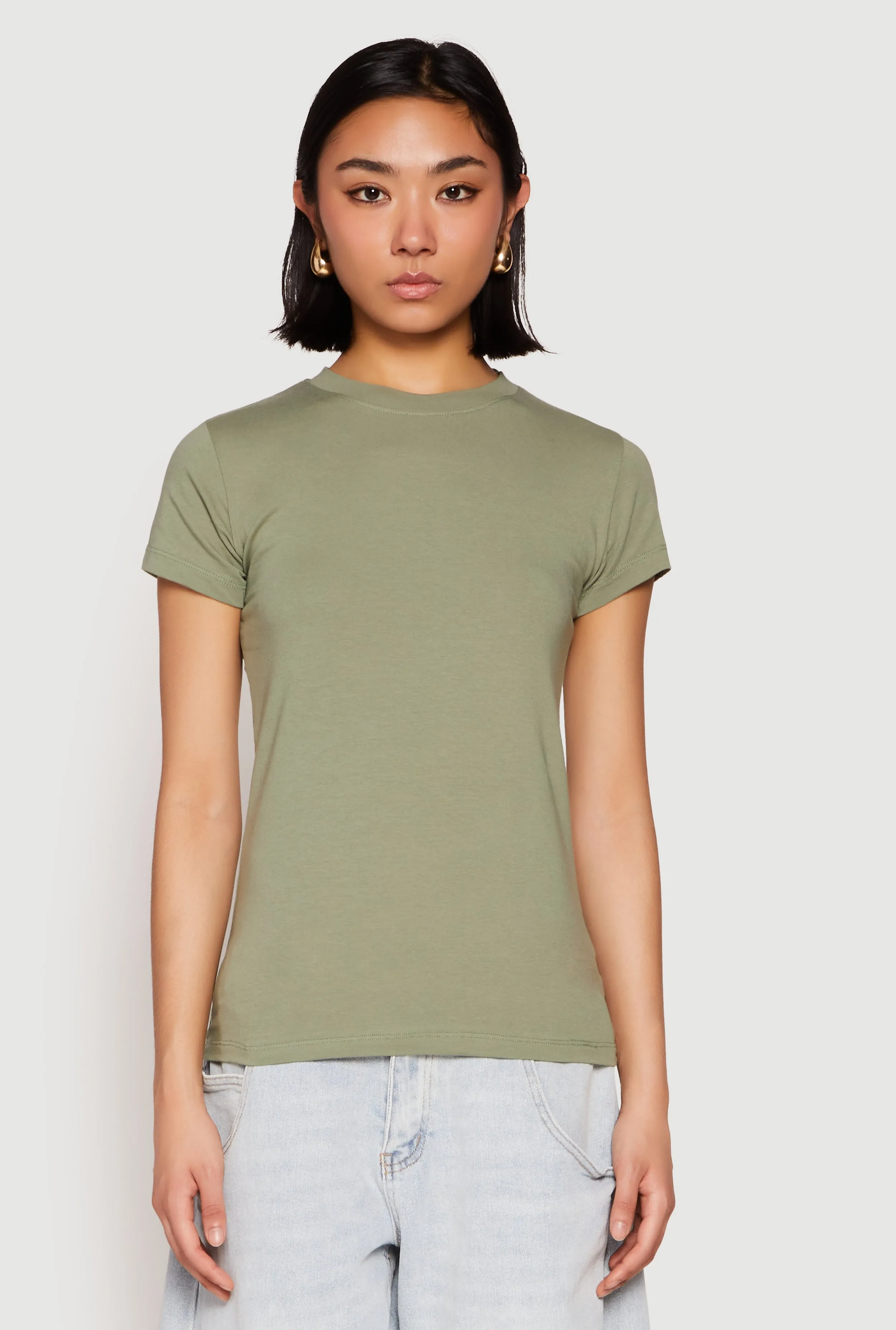 High Neck Short Sleeve Tee sold by Rainbow product image thumbnail 2