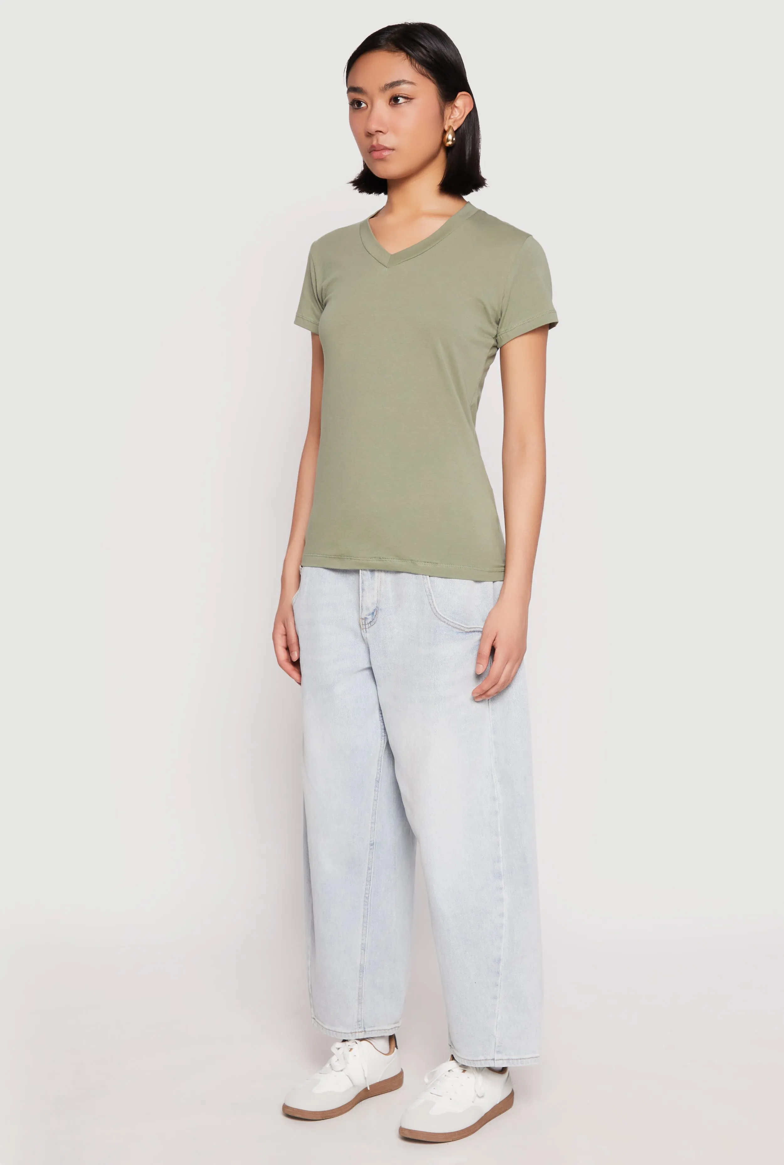 V Neck Short Sleeve Tee sold by Rainbow product image thumbnail 5