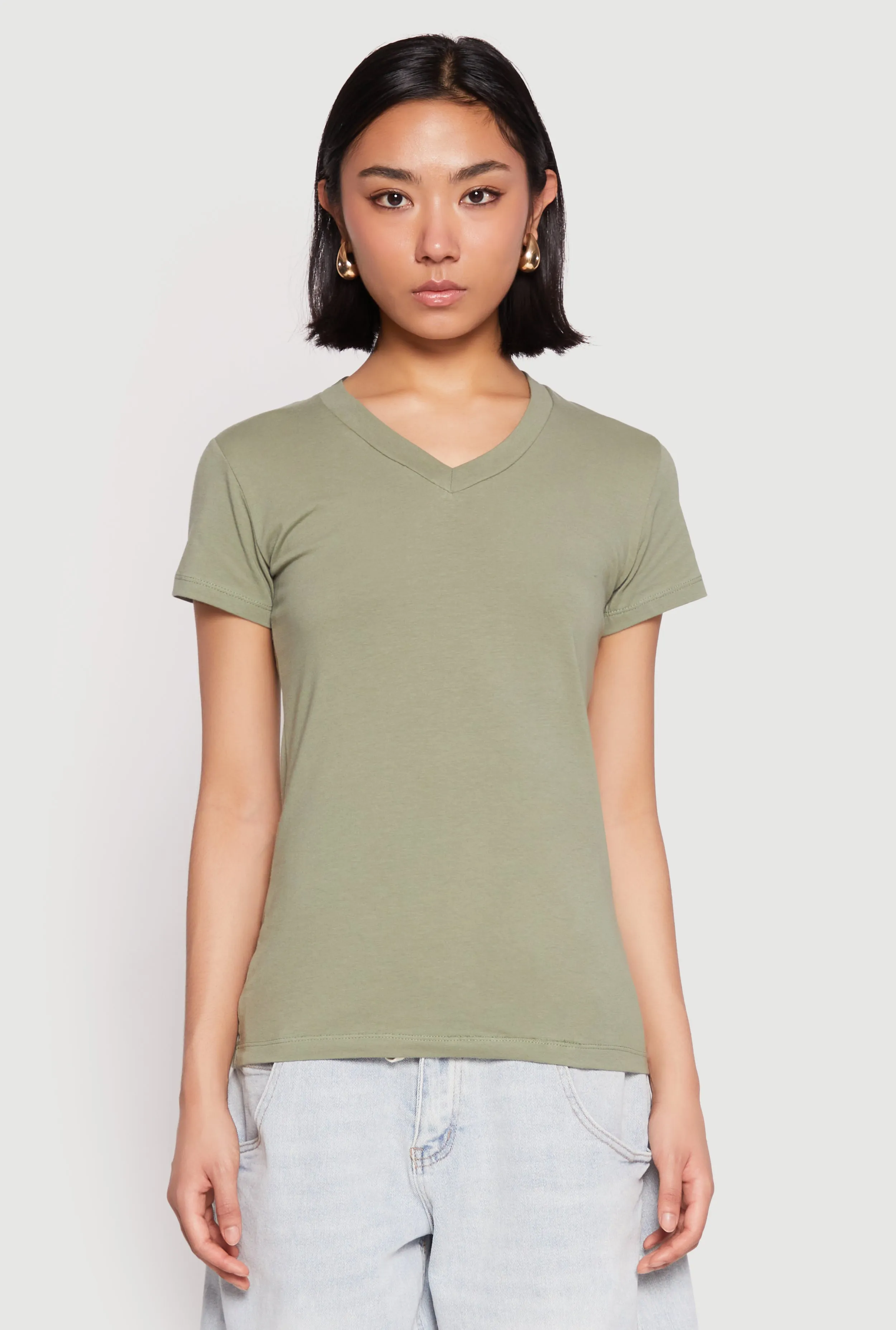 V Neck Short Sleeve Tee sold by Rainbow product image thumbnail 2