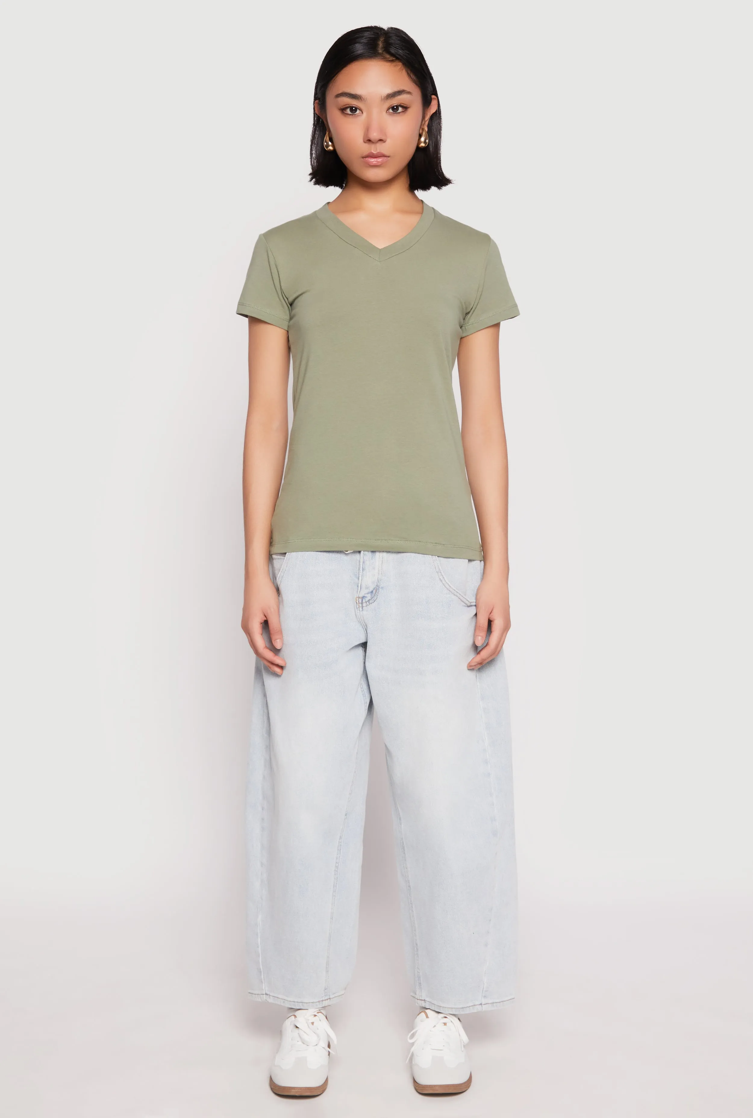 V Neck Short Sleeve Tee sold by Rainbow