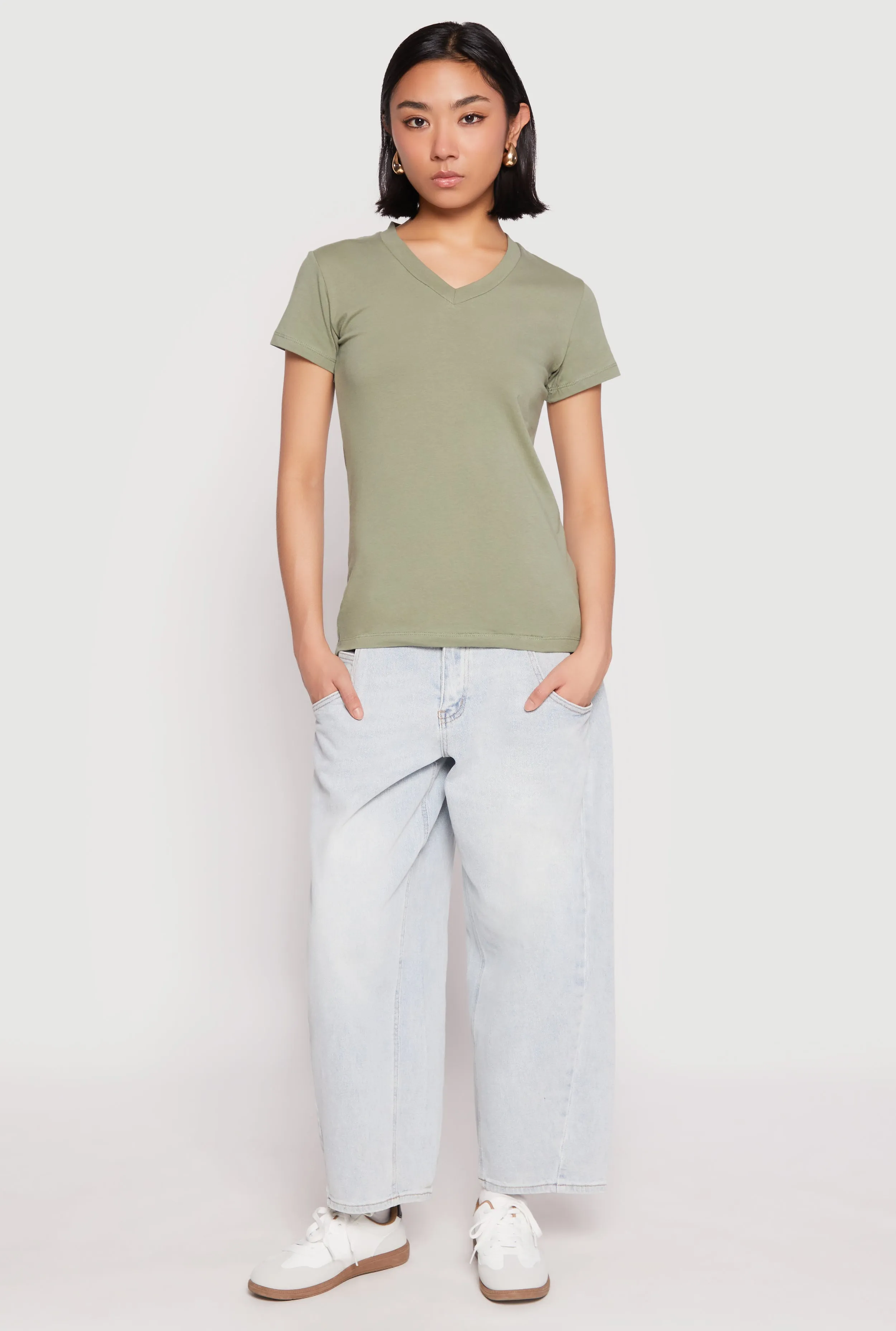 V Neck Short Sleeve Tee sold by Rainbow product image thumbnail 3