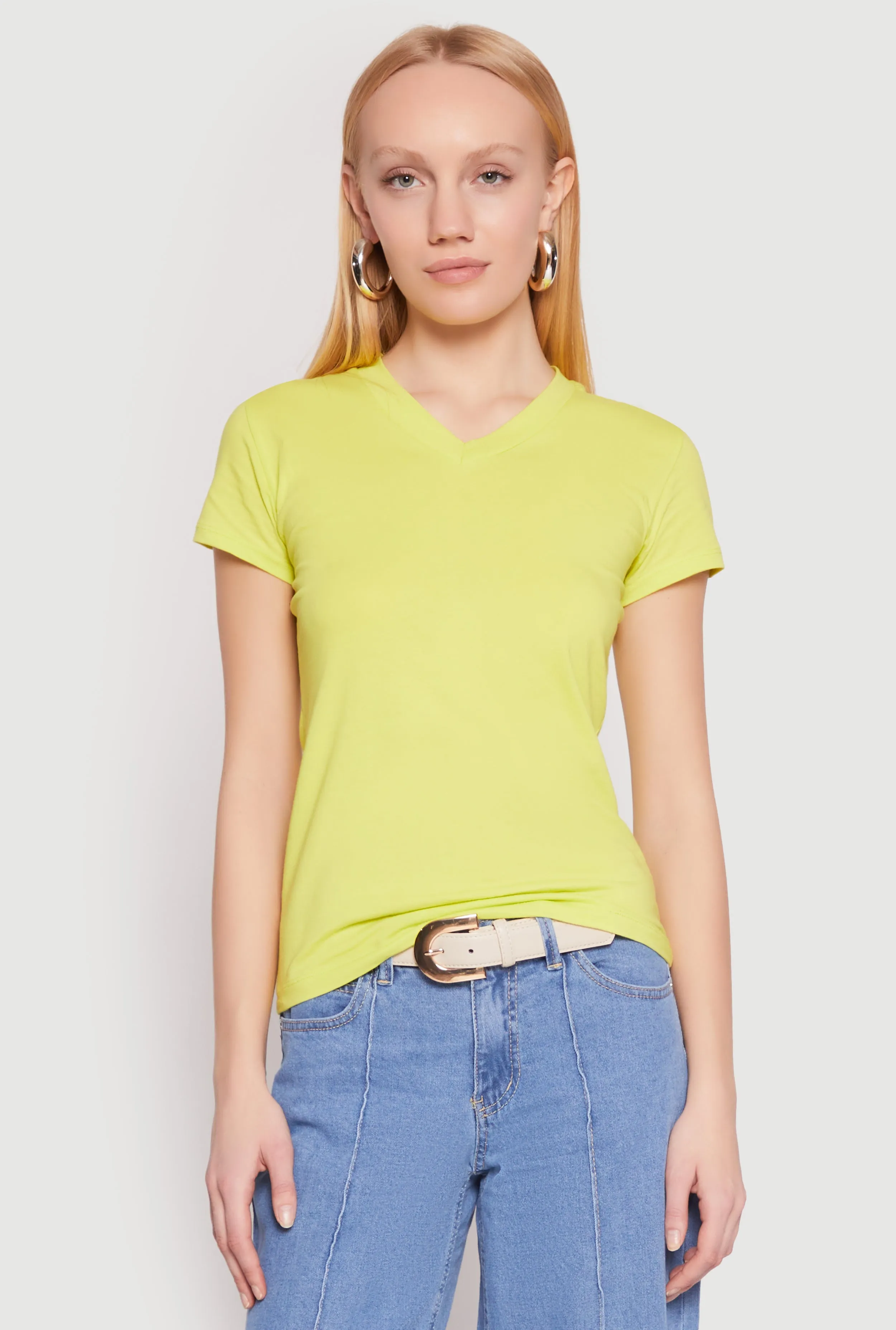 V Neck Short Sleeve Tee sold by Rainbow product image thumbnail 2