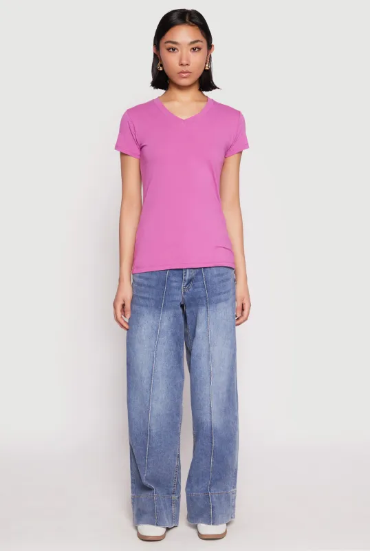 V Neck Short Sleeve Tee sold by Rainbow